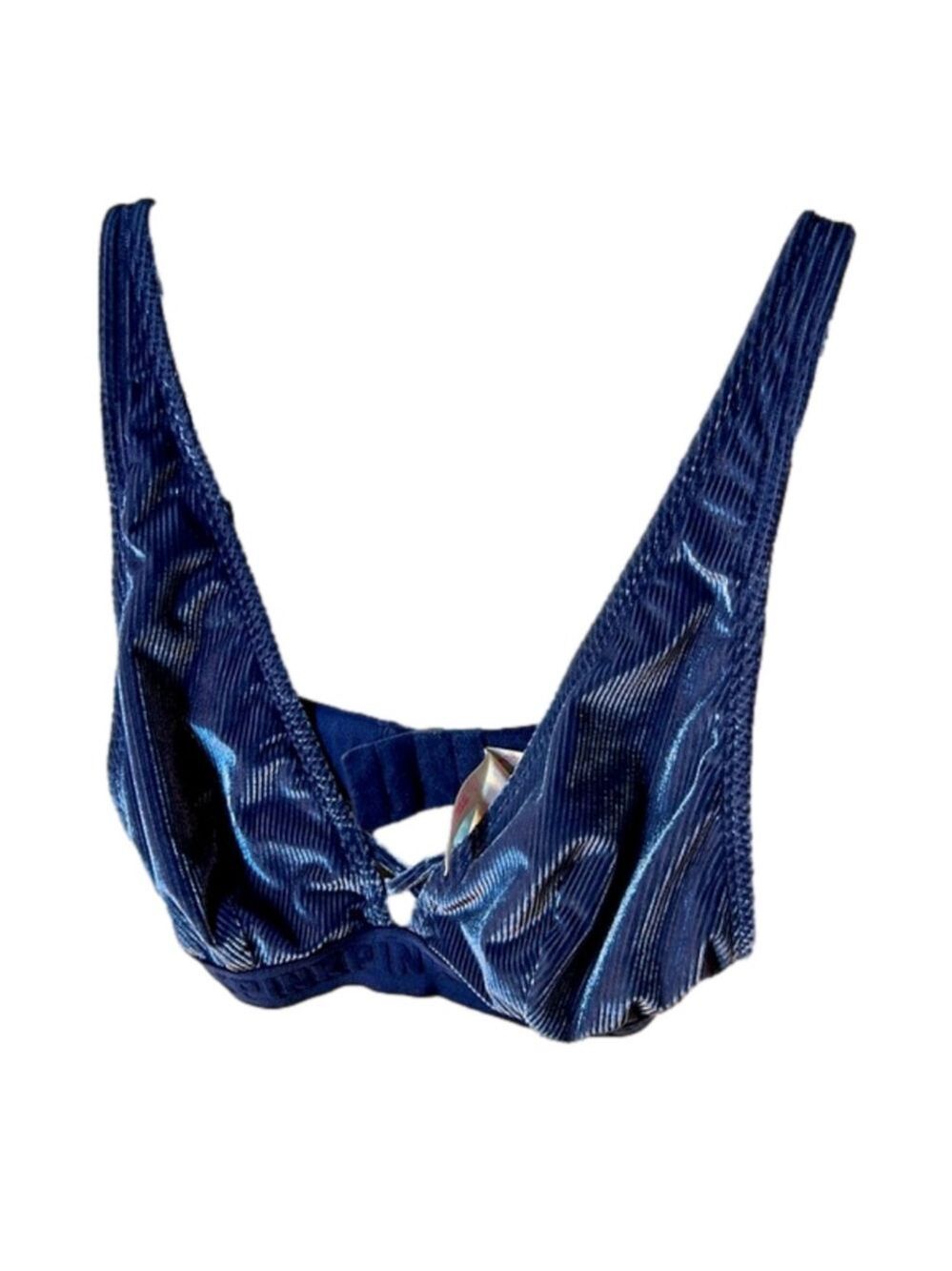 pink Victoria’s Secret unlined, purple velvet ribbed bralette Size medium